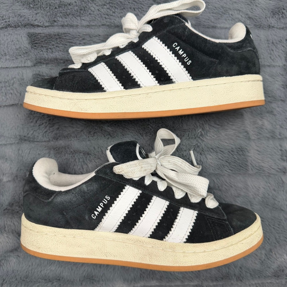 Adidas Campus 00s Core Black White Gum Suede Sneakers HQ8708 Mens 4.5 Womens 5.5
